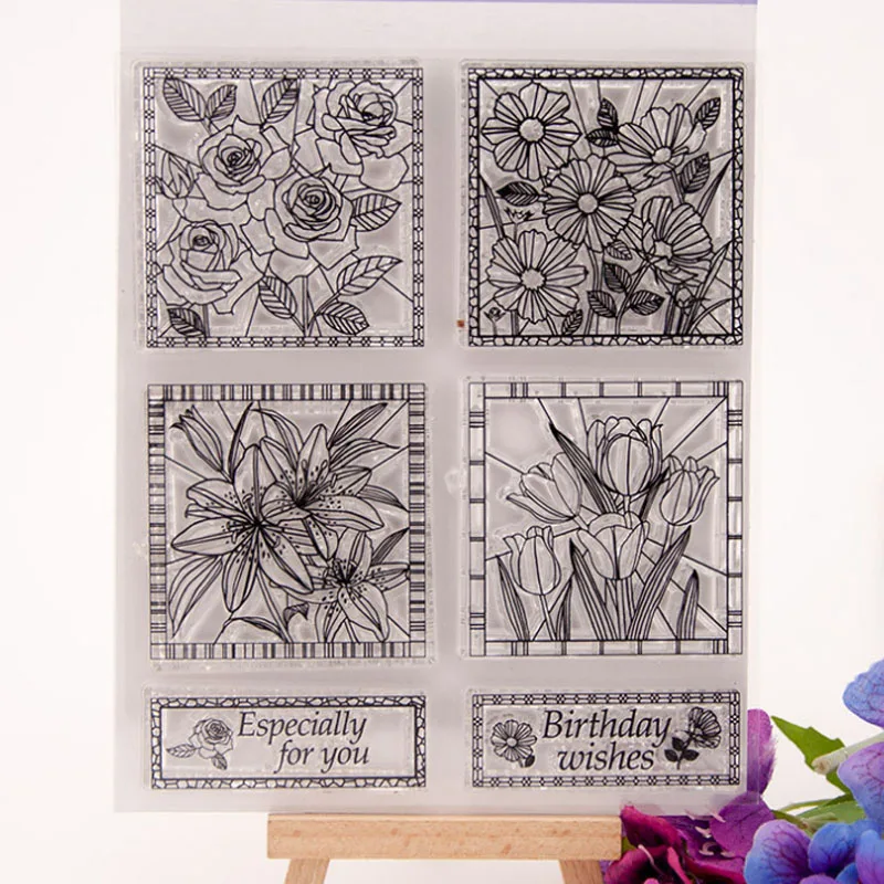 Цветочные штампы прозрачные для скрапбукинга любимые украшения | Дом и сад