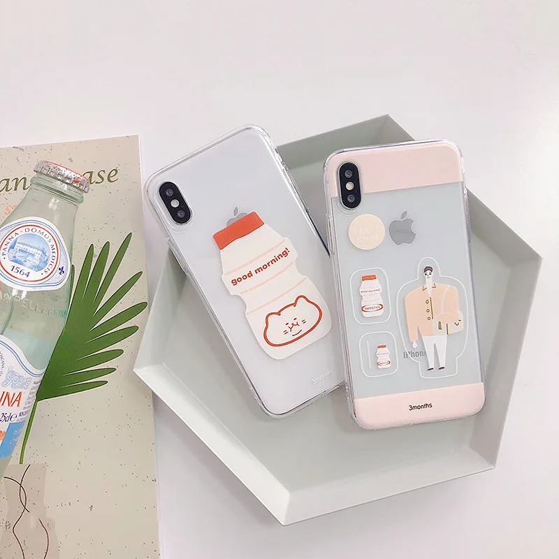 Для iphone 11Pro Max Чехлы Корея иллюстрация kawaii чехол для телефона coque iPhone 7 8 6s plus XS max