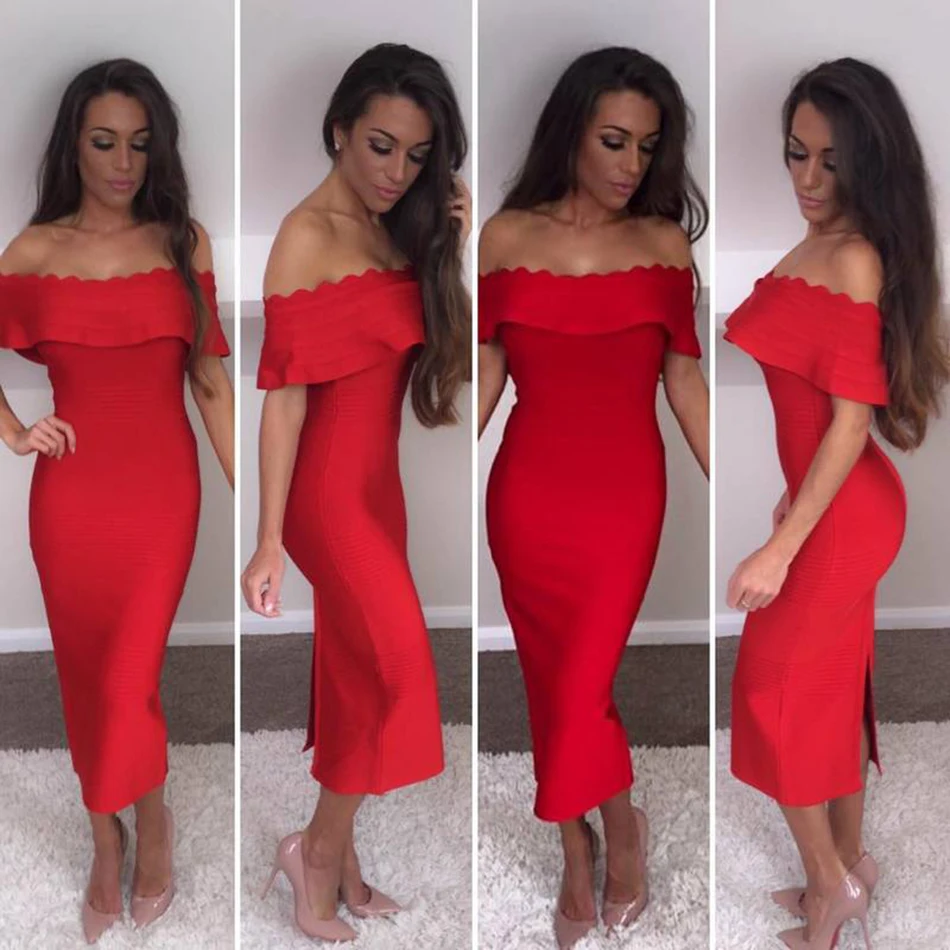 Женское облегающее платье без рукавов с воротником лодочкой оборками Клубные