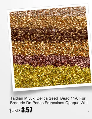 Taidian оцинкованные яркие золотые бусины Miyuki Delica DB410 для игл 3 г/лот 1,6x1,3 мм 11/0 около 600 штук