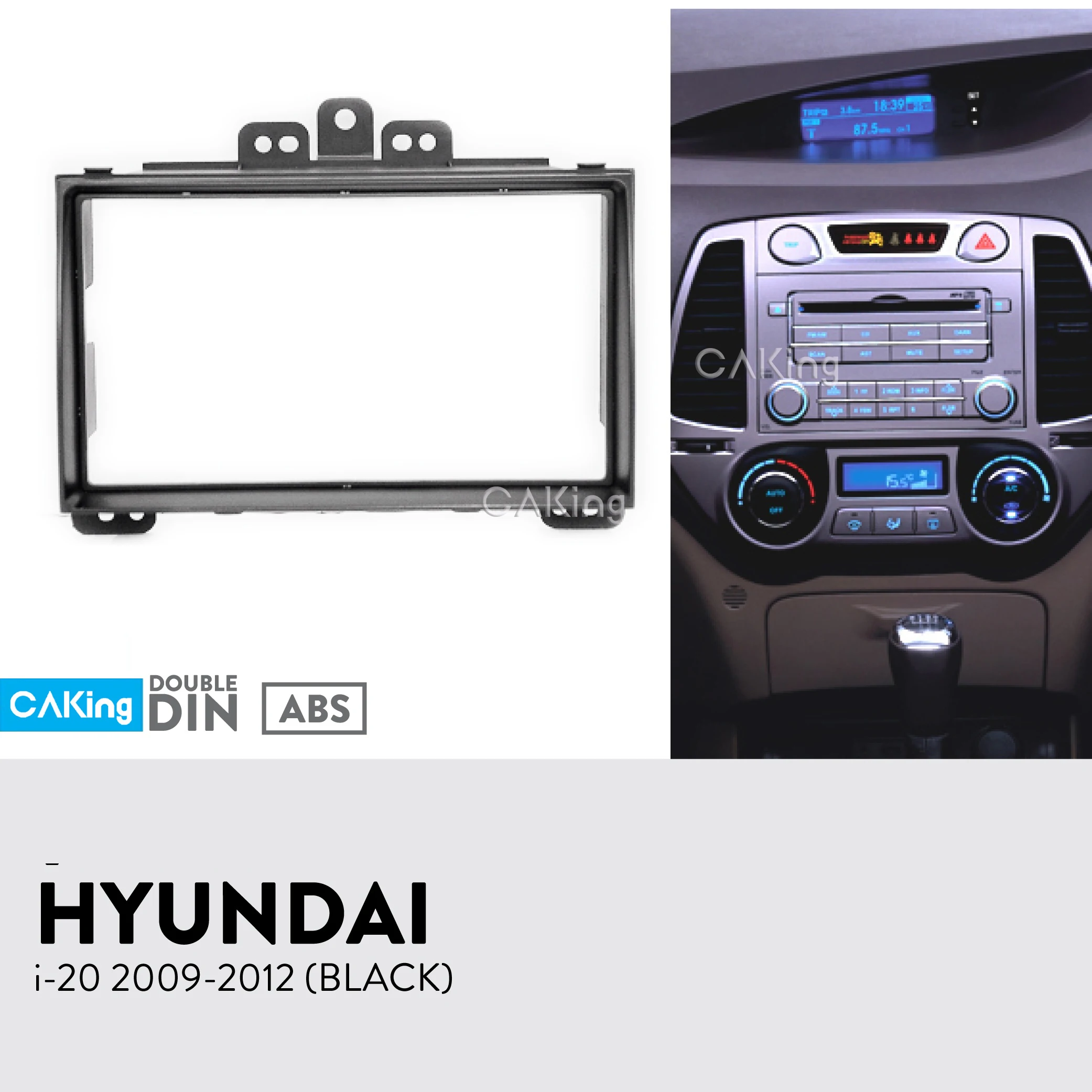 Двойная Din Автомобильная радиопанель Fascia Для 2009 2012 HYUNDAI i 20 i20 (черный) Dash Kit Facia Face