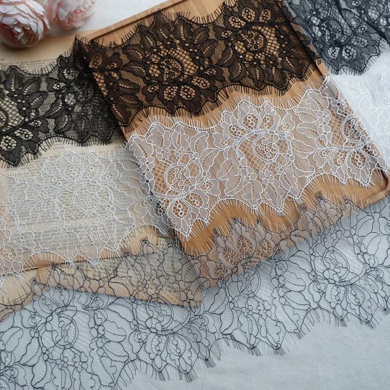 

Ширина 13 см белые черные ресницы кружевная лента для украшения одежды и кружево для поделок отделка 3 м/лот