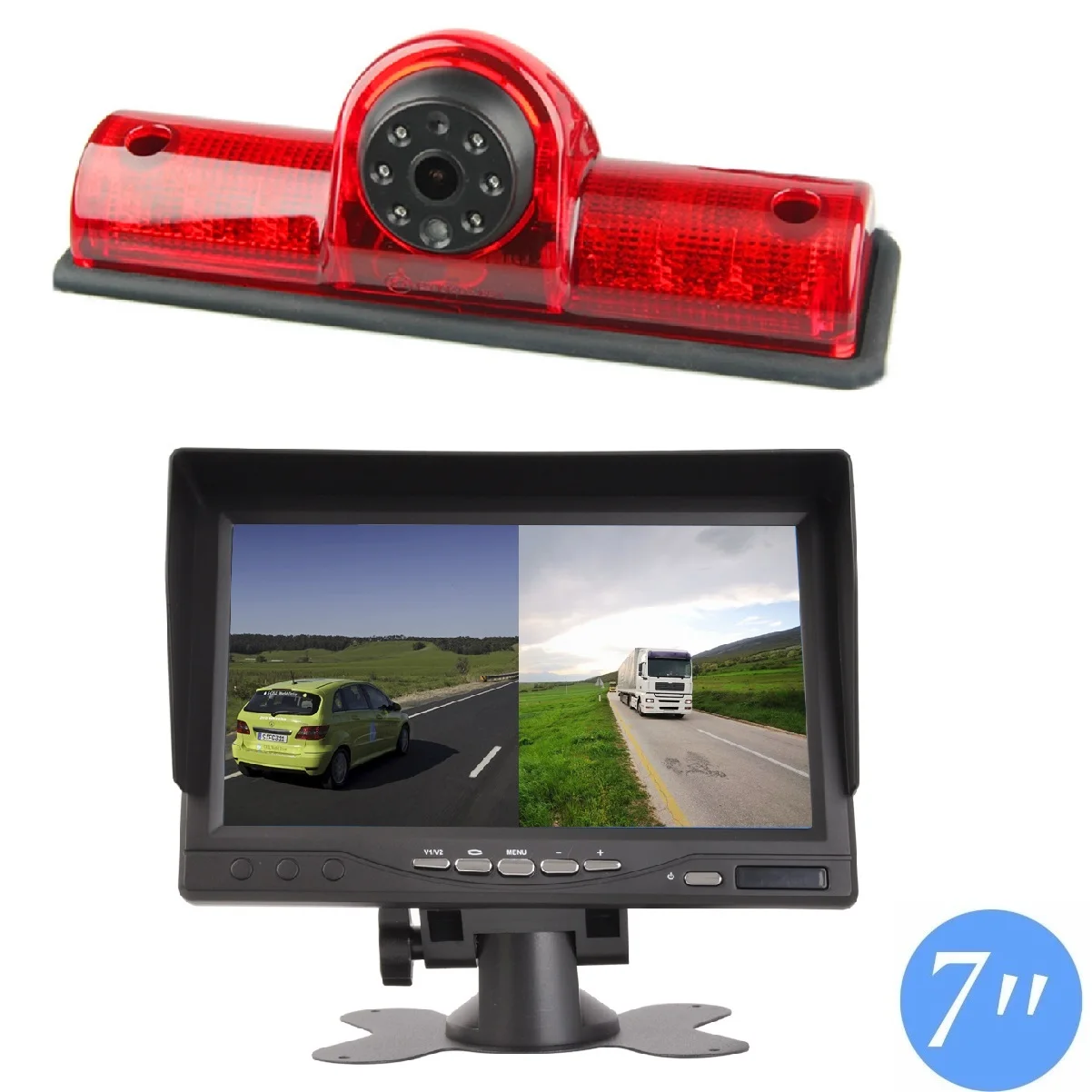 

Misayaee HD 720P Brake Light Camera Stop lights +7'' Monitor for Nissan NV1500 NV2500 NV3500 NV Cargo van 2012-2019 Transporter