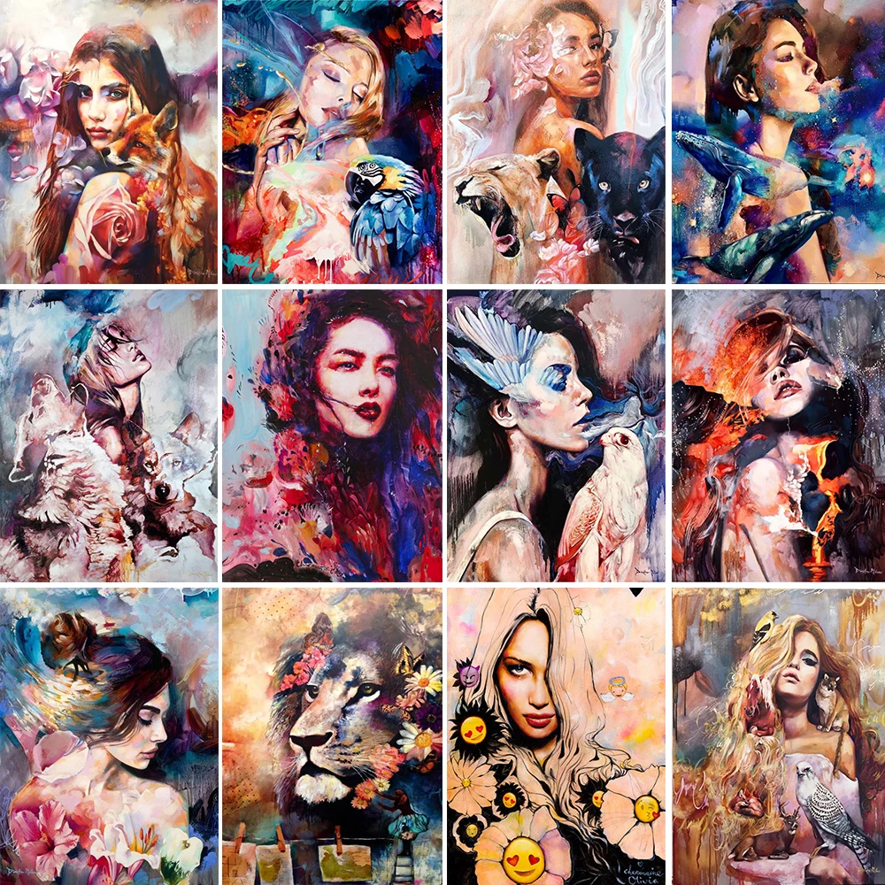 

5d Diy Diamond Painting Beauty and Wolf Diamond Embroidery Cross Stitch Mosaic Diamond Painting Kitchen Room Decoration Gifts