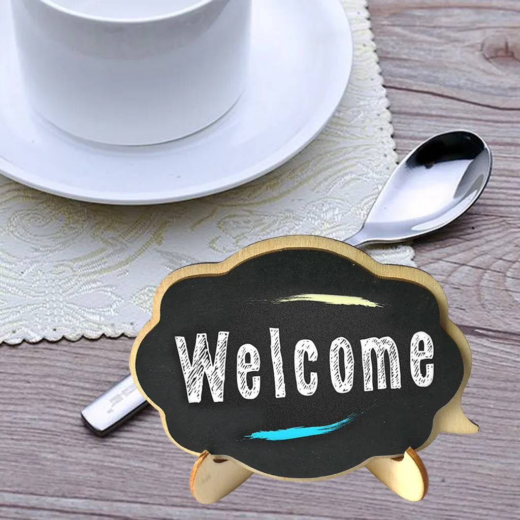 Mini Thicker Chalkboards Signs Sidewalk Blackboard Wood Small Message bar decoration Creative message small blackboard7.26 | Дом и сад
