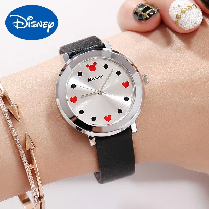 

Original Disney Leather Ladies Watch Simple And Elegant Temperament Generous Leather With Quartz Ultra-thin Dial Female Watch
