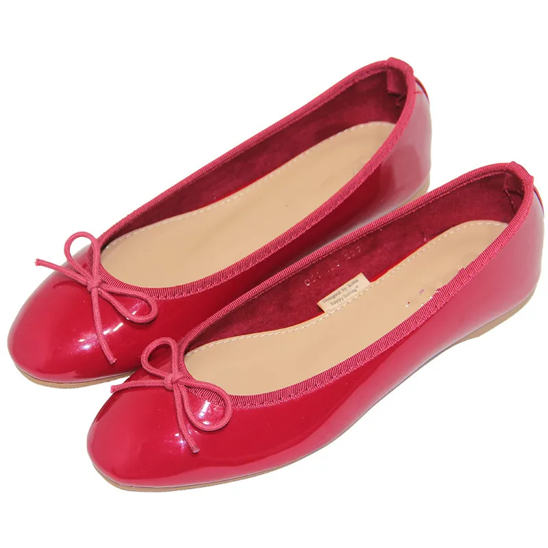 Черные красные свадебные тонкие туфли Женские осенние на плоской подошве с