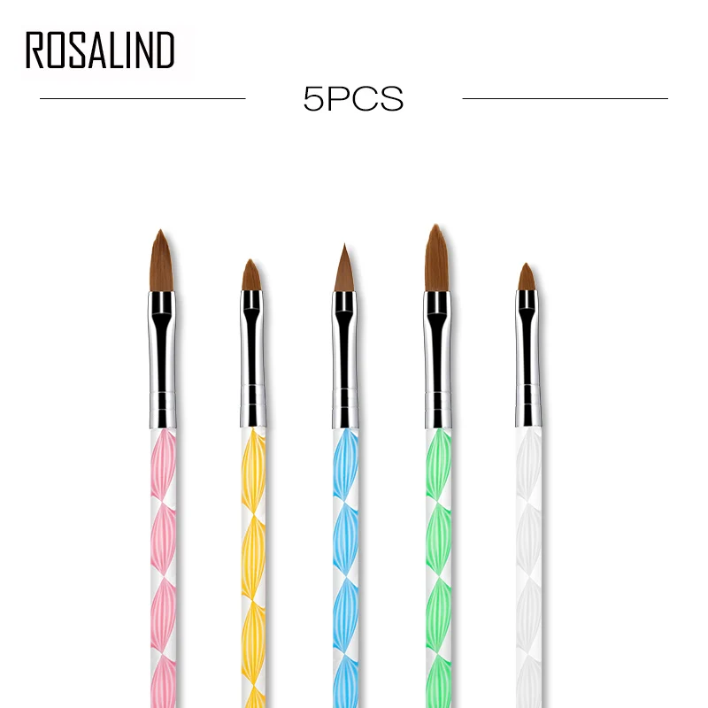 ROSALIND 5 шт./компл. кисточки для маникюра Набор инструментов дизайна 3D гель
