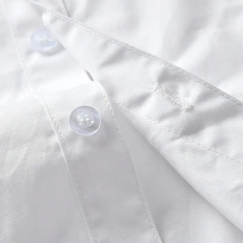 Летние рубашки для мальчиков с коротким рукавом отложным воротником белые