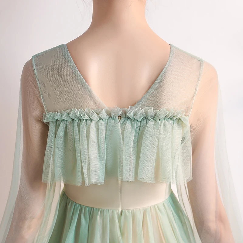 Платье подружки невесты тюль с длинным рукавом элегантное платье для женщин