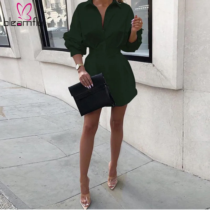 Женский элегантный стильный отложной воротник талия тонкая кнопка Ol офис