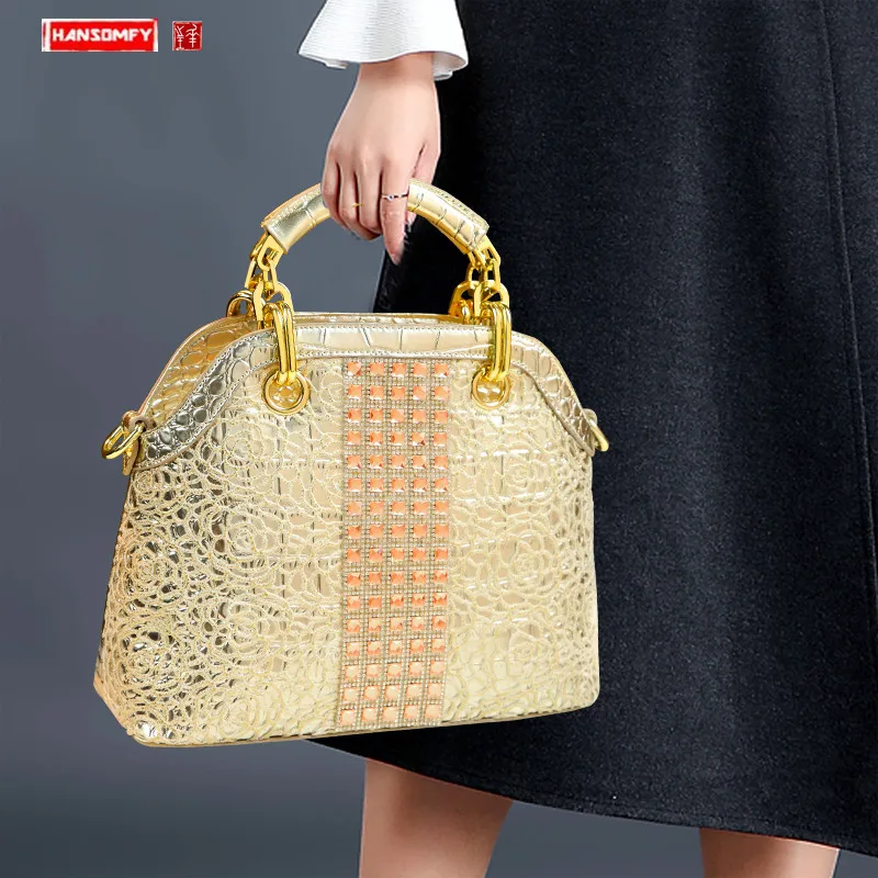 Роскошные модные женские сумки с бриллиантами 2021 кожаная женская сумка через