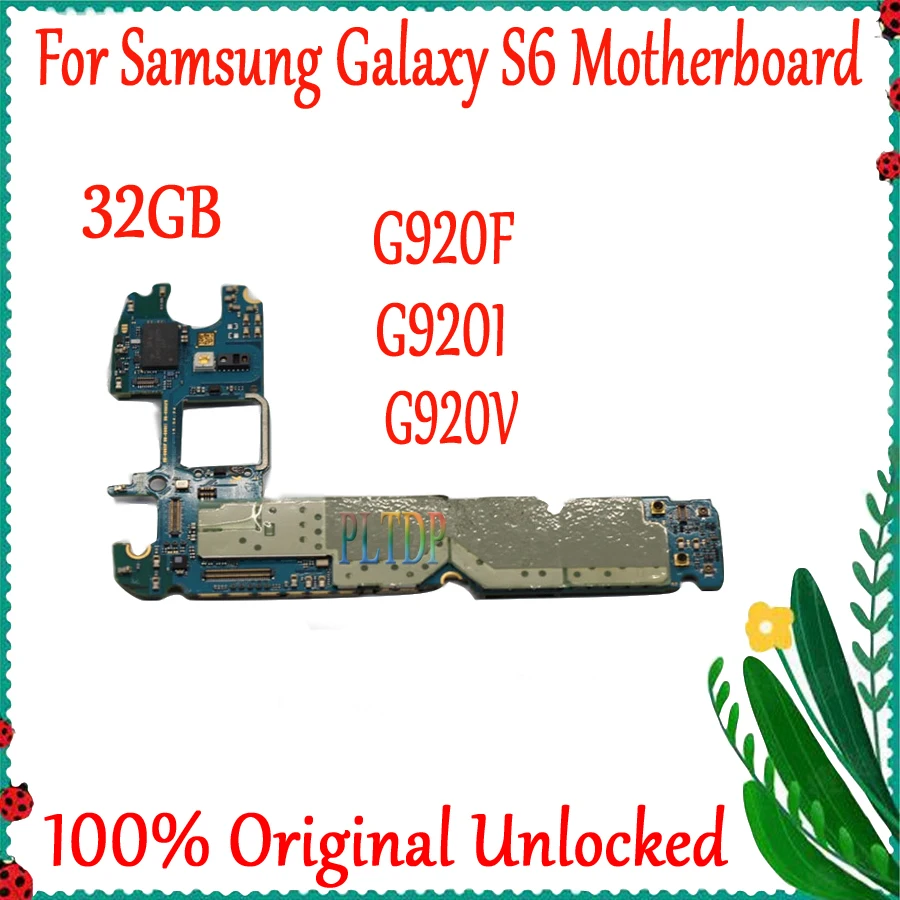 Фото Оригинальная материнская плата 32 ГБ для Samsung Galaxy S6 G920F G920I G920V разблокированная IMEI