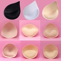 2pair triangleround insert push up bra pads removeable enhancer female women bra pads soft foam sponge swimsuit bikini pads