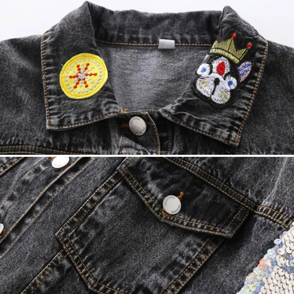 Детские весенне-осенние джинсовые куртки для девочек детские пальто от 2 до 12 лет