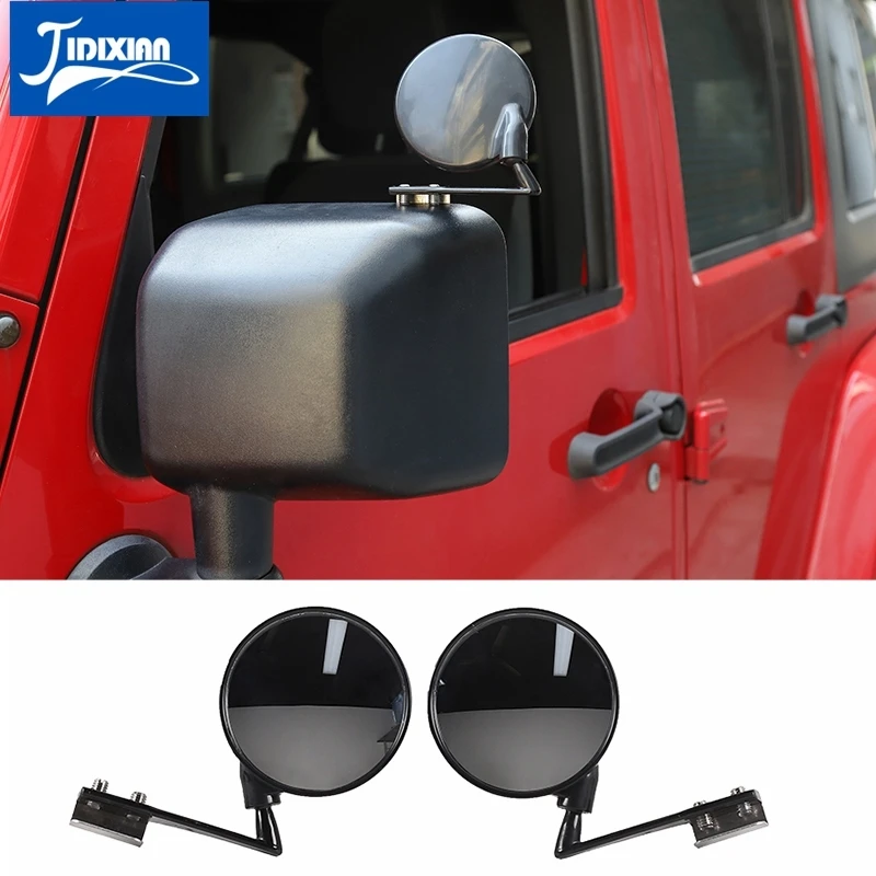 

JIDIXIAN Car Rearview Mirror Adjust Blind Spot Mirror for Jeep Wrangler TJ JK JL JT 2007-2021 Wide Angle Mirror Accessories