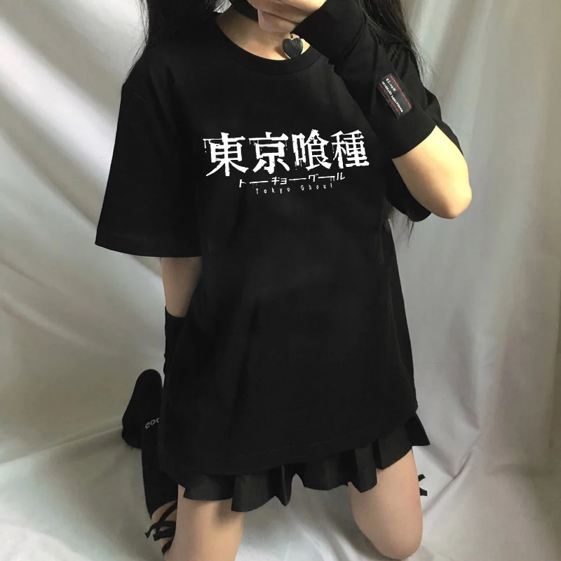 Футболка женская в стиле японского аниме Kaneki Ken топы Y2k Tokyo Ghoul панк Харадзюку