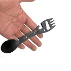 Вилка-ложка из нержавеющей стали 10 в 1, ложка-вилка для ложки, штопор, гарпун, для выживания, для кемпинга, посуда для пикника, путешествий