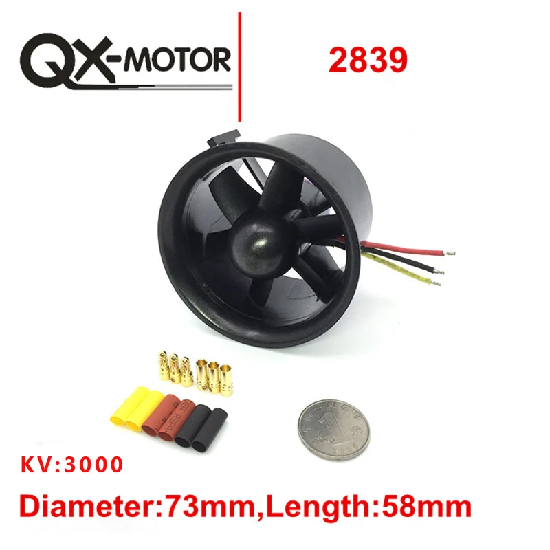 QX-MOTOR 70 мм 6 лезвий Ducted Fan EDF с 2839 3000kv/2822 3000kv Motor Brushless для радиоуправляемых моделей