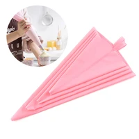 1pcs pink confectionery bag silicone icing piping cream pastry bag nozzle diy cake decorating baking decorating tools