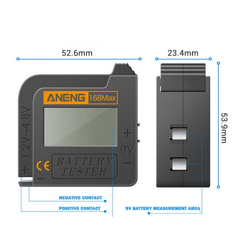 

Battery Tester Battery Capacity Checker for AA AAA 9V 1.5V Button Cell Battery