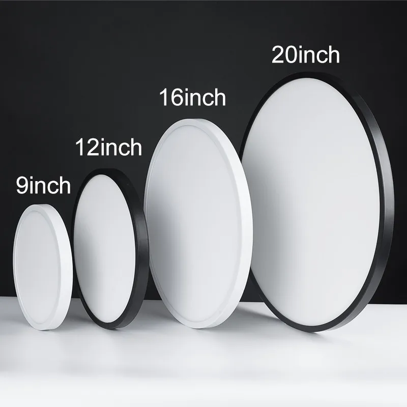 $16.18 LED Ceiling Lights 0.9inch LED Ultrathin Ceiling Lamp Warm White Cold White Black White Round Lighting Living Room Bedroom Light
