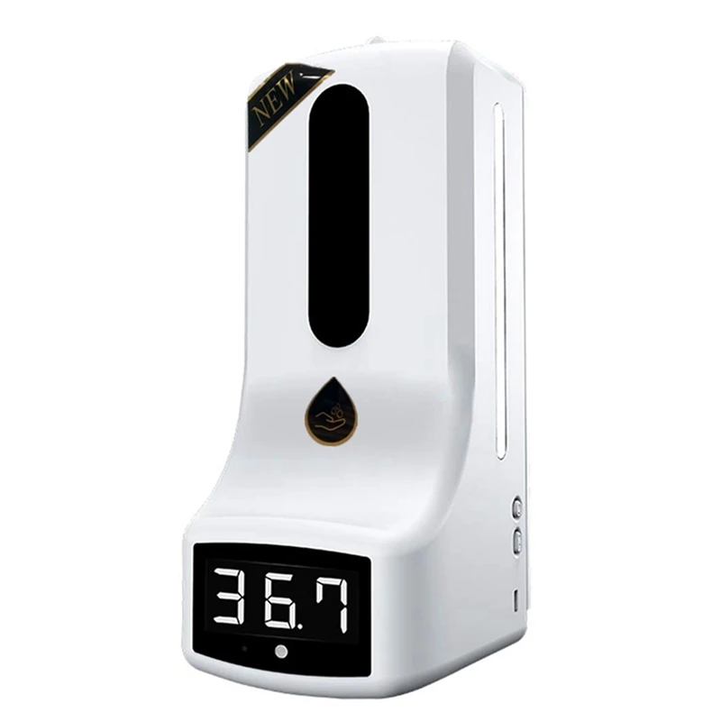 

Wall-Mounted Thermometer with Hand Dispenser, K9 Automatic Temperature Measurement, with Alarm, for in Offices Schools