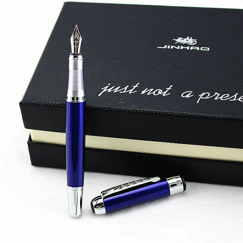 Jinhao 250 Гладкий зажим для шампанского и серебра 0,5 мм/1,0 мм ручка для каллиграфии высококачественная металлическая авторучка ручки для рождественского подарка