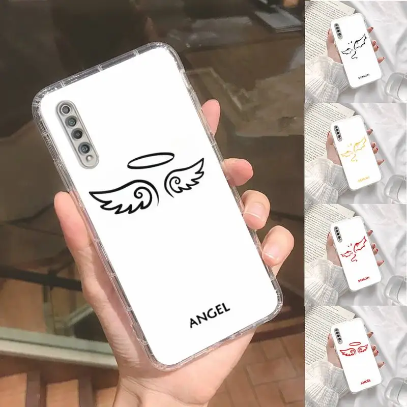 

Demon Angel Couple BFF Cartoon Phone Case Transparent For Xiaomi Redmi K30 10T 10X 9 9A 8 8A 7 7A 6 K40 T S PRO 5G