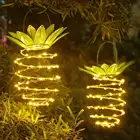 Солнечный садовый светильник в форме ананаса, подвесной солнечный светильник, водонепроницаемая настенная лампа, сказочный ночник с железной проволокой, искусство, домашний декор
