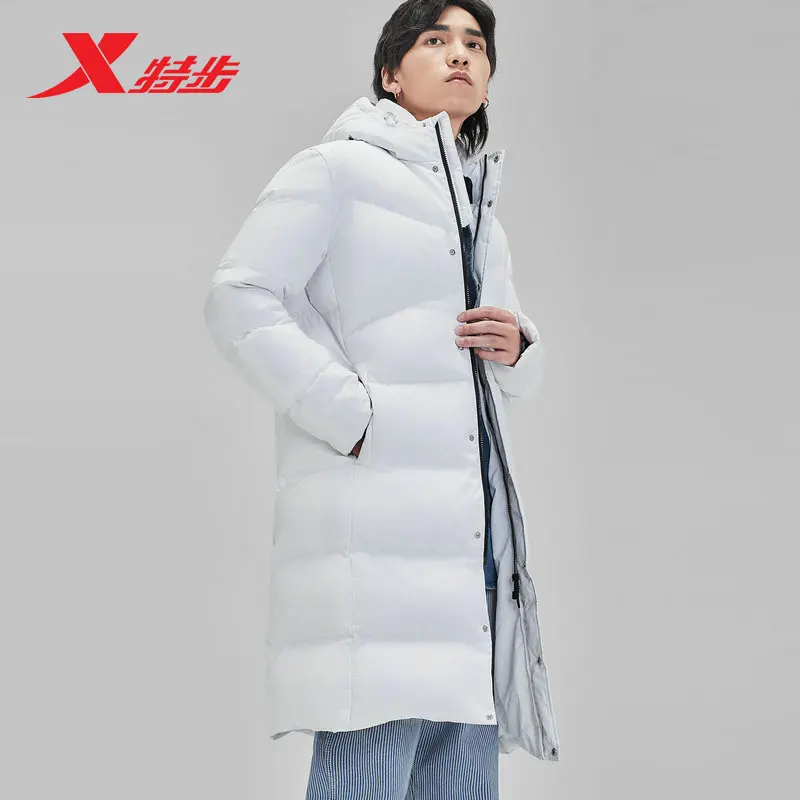 Зимняя мужская куртка Xtep мужское однотонное пальто с капюшоном Повседневная