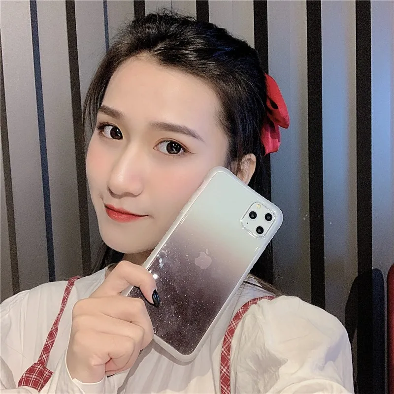 

Fashion Glitter Anti-fall Female Phone Cover Case Coque Fundas Soft Silicone Luxury for Iphone X 11 12 Pro Xs Max Xr 6 8 7 Plus