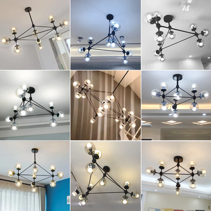 Современный подвесной светильник в скандинавском стиле из черного магического