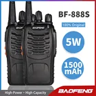 Портативная рация Baofeng BF888S, радиолюбительская рация для двусторонней радиосвязи BF 888S, радиопередатчик 5 Вт, UHF, Любительская радиосвязь, 2 шт.