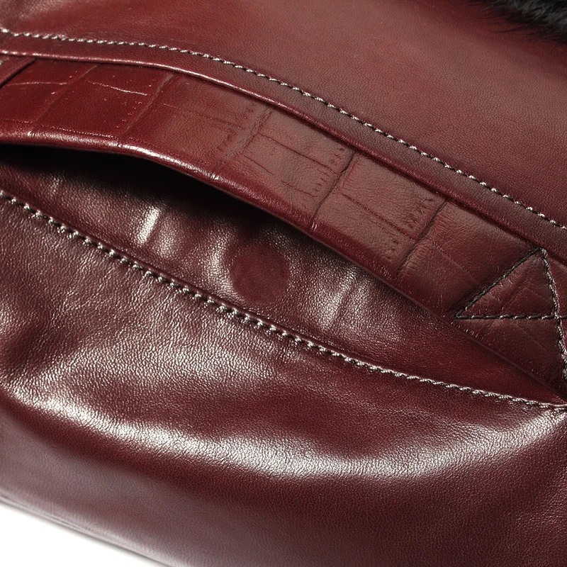 Мужская зимняя куртка из натуральной овечьей кожи с шерстяной подкладкой и