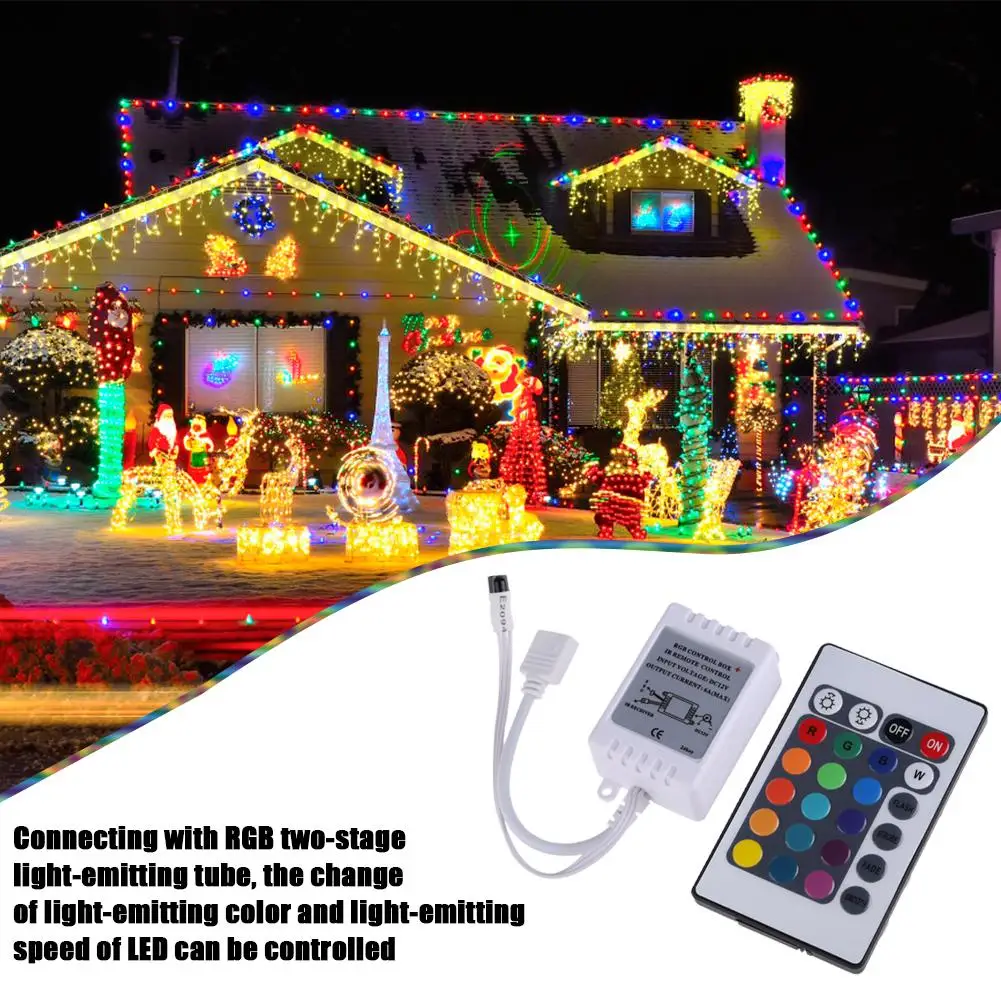 24 Keys IR Remote Control Box 5050 RGB LED Colorful Light Security Home Bedroom Decoration Supplies | Лампы и освещение