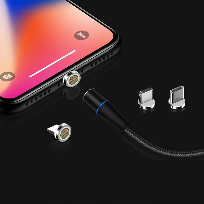 Магнитный USB кабель для Iphone TYPE-C Micro 3A Быстрая зарядка линии передачи данных