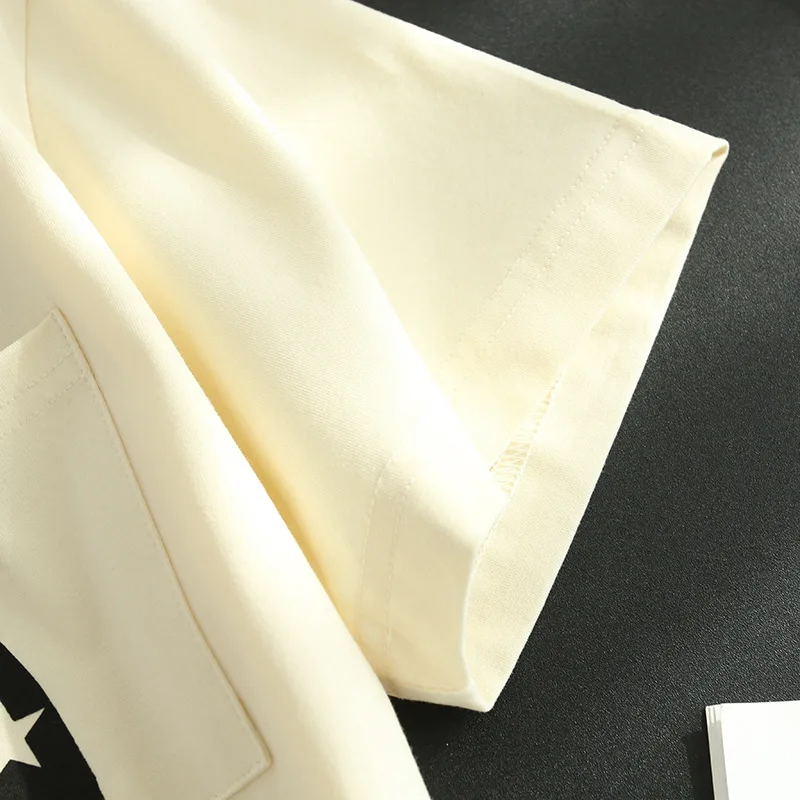 

108289 New Summer Fashion Star Print Classic Cartoon Letter Duck Brand Luxury Design Casual Versatile Short Sleeve T-shirt