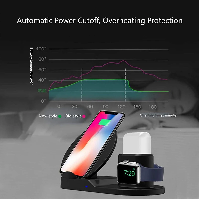 

Hot 3-in-1 Desktop Wireless Charging Adapter Mobile Phone Watch Headset Wireless Fast Charge J99