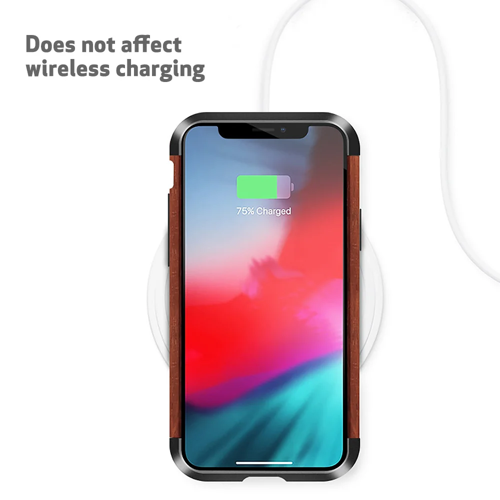 OATSBASF для iPhone 11 XR 11pro Железный деревянный каркас металлический защитный чехол для iPhone 11 pro max чехол простой индивидуальный металлический бампер