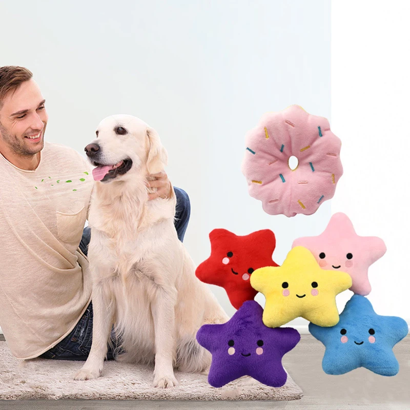 

Cute Pet Dog Cat Plush Squeak Dog Toy Interesting Fleece Durable Chewing Pet Molar Toy Suitable For All Pets Elephant Duck Pig