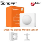 SONOFF SNZB-03 датчик движения ZigBee с базой умный дом обнаруживает сигналы тревоги работа с ZigBee концентратор мост Умный дом Безопасность