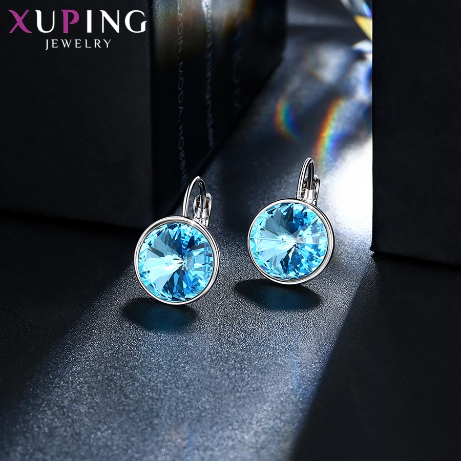 Xuping стильные элегантные блестящие серьги-кольца с кристаллами от Swarovski Подарок на годовщину для женщин девочек M99-20641