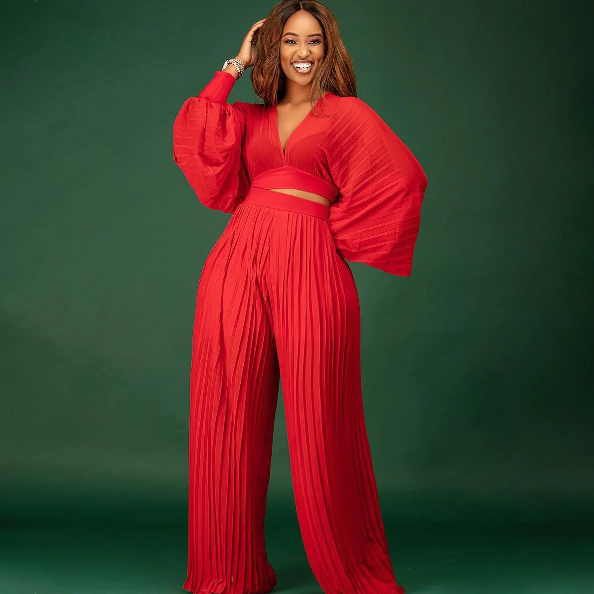 Женские Элегантные свободные костюмы из двух предметов короткий топ с длинным