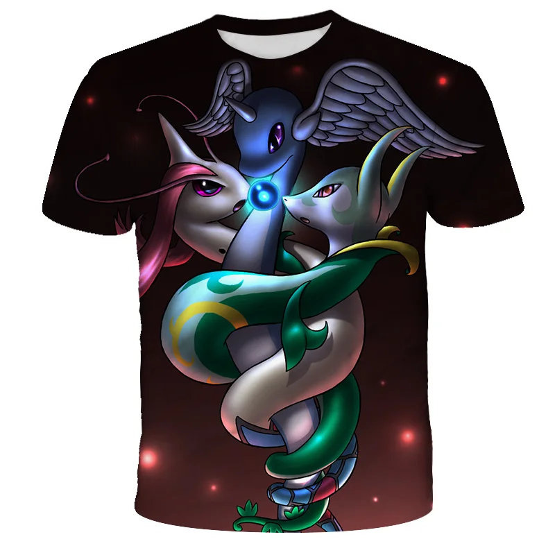 

Summer 3D printing Pokemon series T-shirt short-sleeved men's clothes all-match casual short-sleeved kawaii T-shirt street style