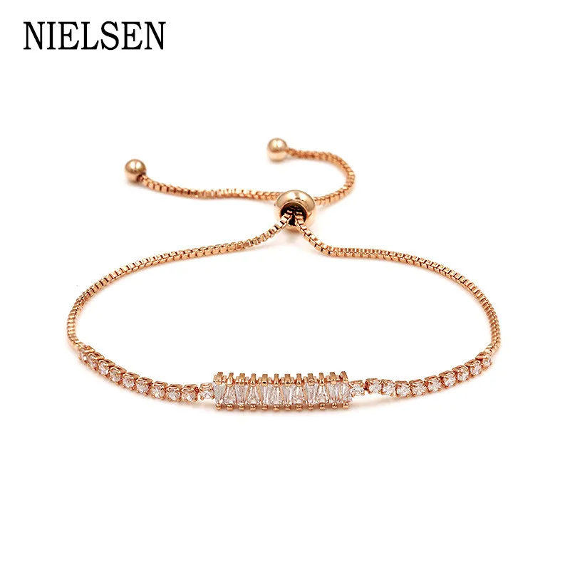 Романтичный кубический цирконий микро проложить модные регулируемые браслеты и