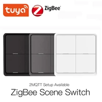 tuya zigbee scene switch 4gang 12 scene push button controller by battery 2mqtt setup automation scenario for smart house evices