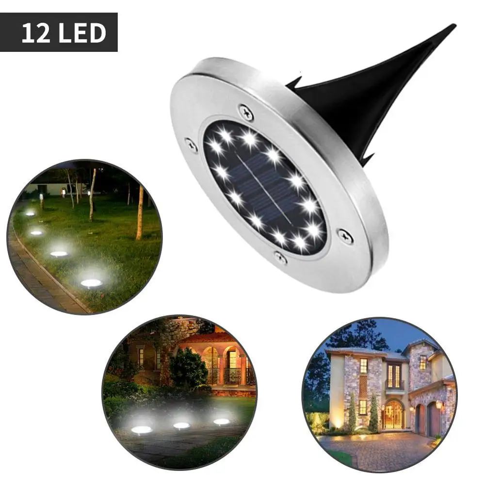 1 шт./4 шт. 12 светодиодов напольный светильник на солнечной энергии