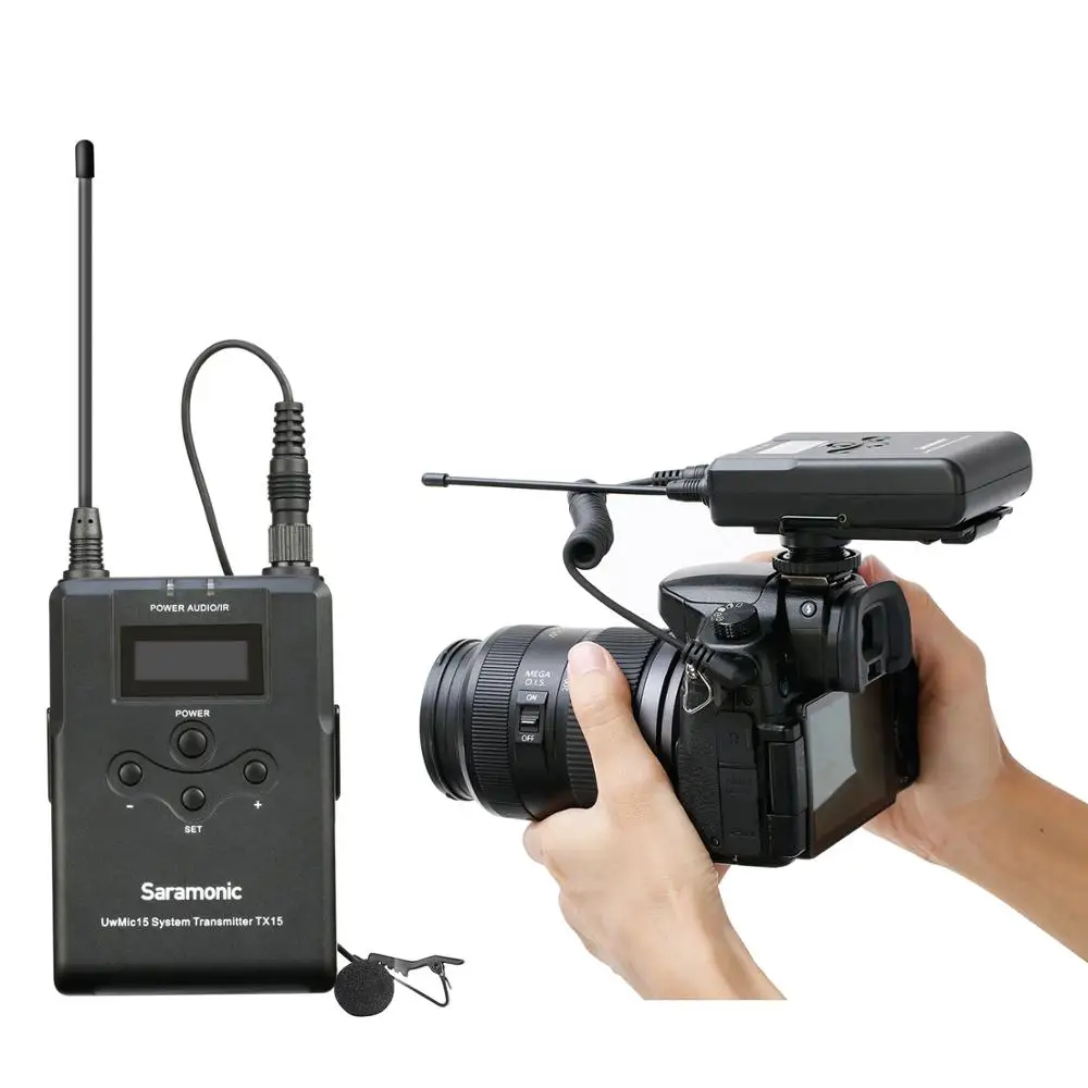 Конденсаторный петличный микрофон Saramonic UwMic15 16-канальный беспроводной для