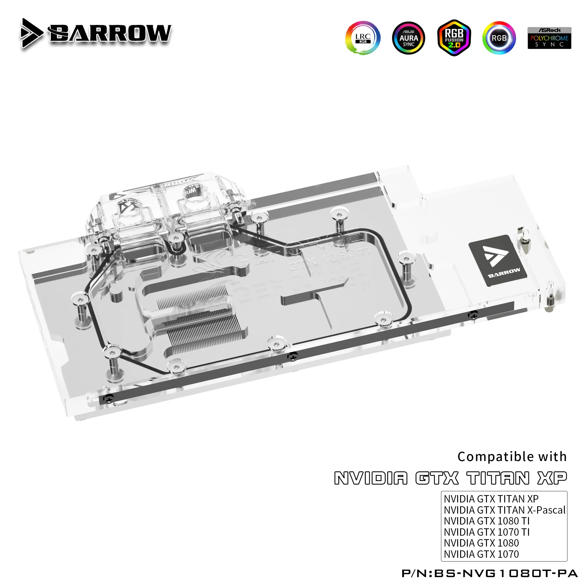 Блок водяного охлаждения Barrow 1080Ti GPU кулер с полным покрытием для Nvidia Founder Edition TITAN
